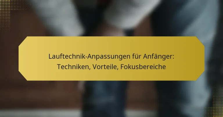 Lauftechnik-Anpassungen für Anfänger: Techniken, Vorteile, Fokusbereiche