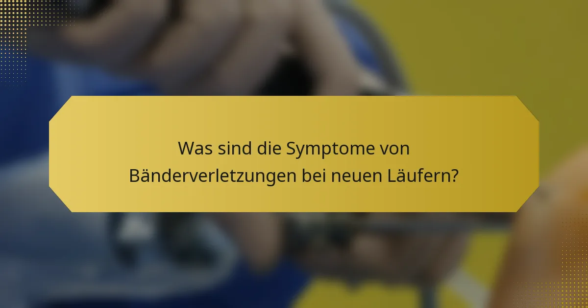 Was sind die Symptome von Bänderverletzungen bei neuen Läufern?