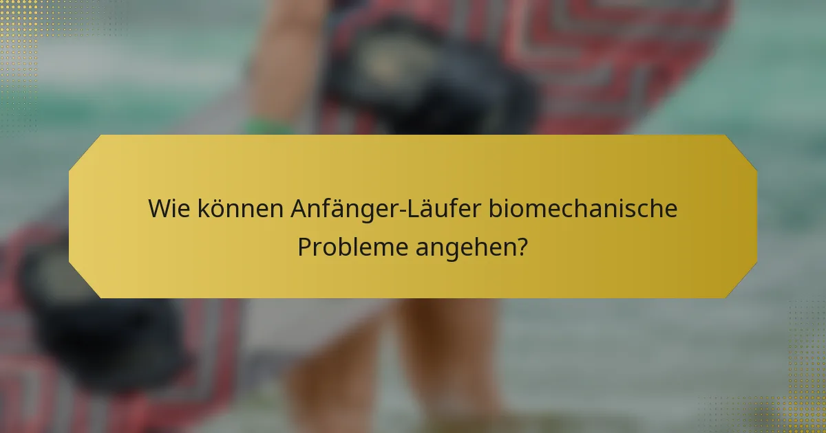 Wie können Anfänger-Läufer biomechanische Probleme angehen?