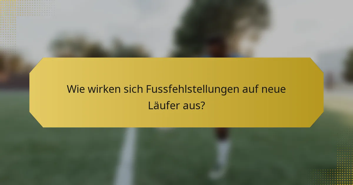 Wie wirken sich Fussfehlstellungen auf neue Läufer aus?